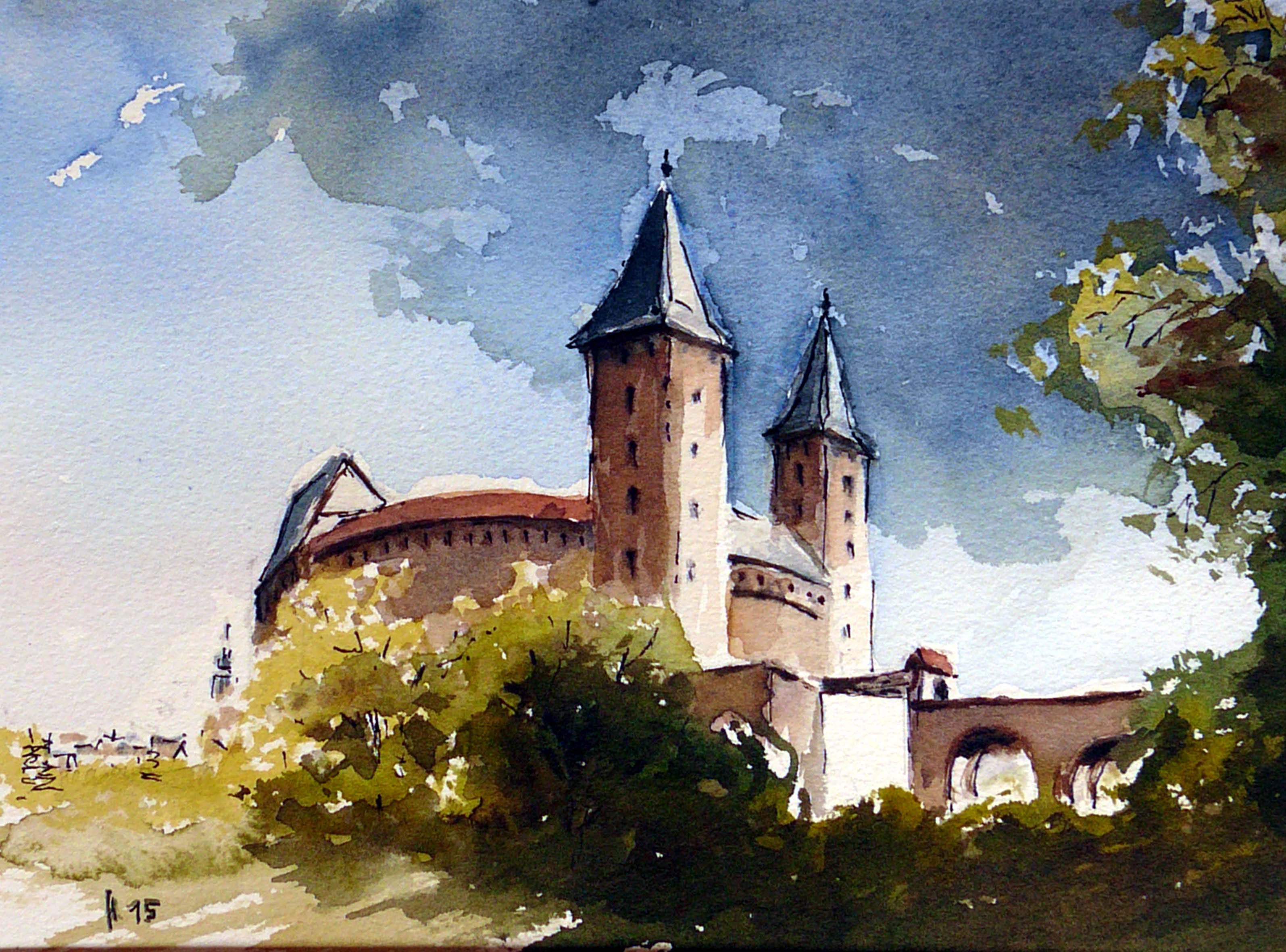 Rochlitzer Schloss - Aquarell